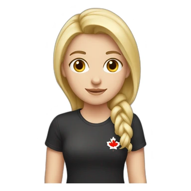 white girl wearing Canada t-shirt sticker