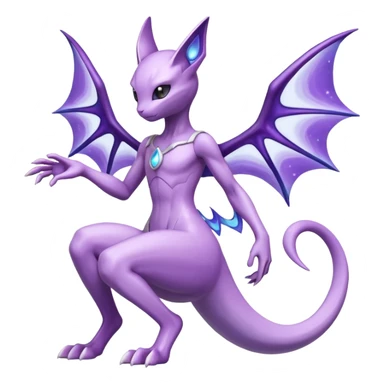 Mewtwo-Lunala-Fakémon-hybrid-creature (full body)  sticker