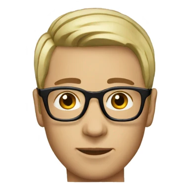 short hair shaved man glasses sticker