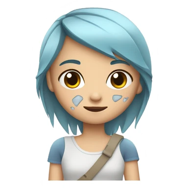 Girl with broken arm plaster sticker