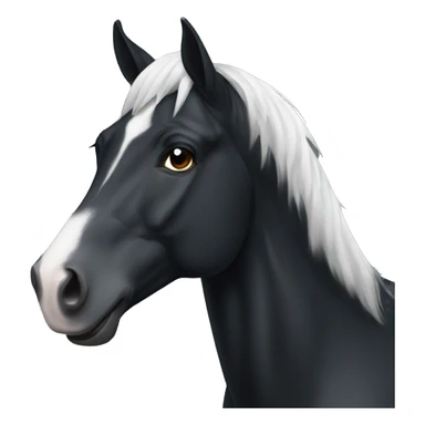 Black horse with white blaze sticker