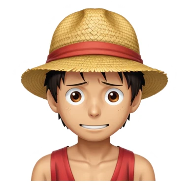 Monkey D. Luffy from One Piece with straw hat sticker