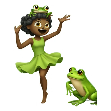 Lady with frog dancing in a forest sticker