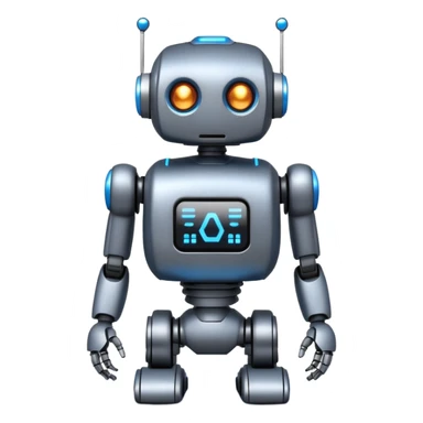 I want atom from reel steel that has gray body with black screen and blue eyes  form the screen and a brown top a  robot sticker