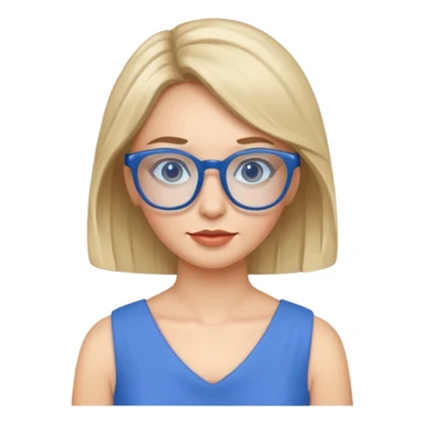 blue glasses and blue dressed woman sticker