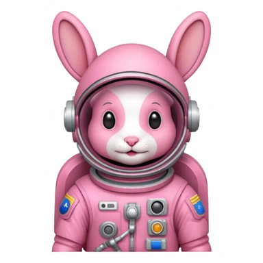 pink rabbit astronaut sticker