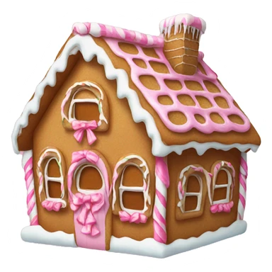 Gingerbread house with a pink bow  sticker