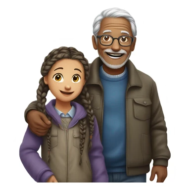 GIRL WITH A GRANDFATHER  sticker