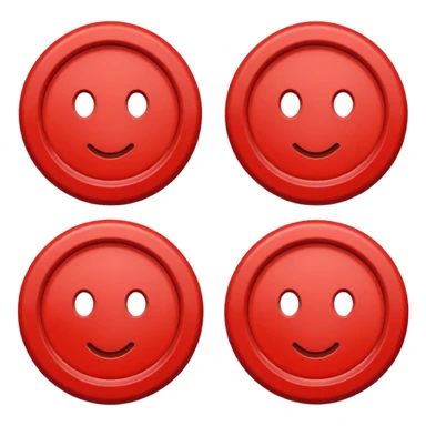 Red button with 4 holes and a red rim sticker