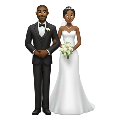 Black groom with goat tee and white brunette wife sticker