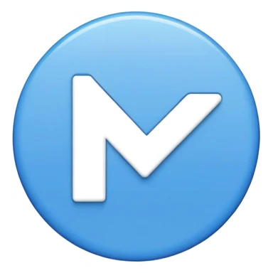 Un círculo de color azul con un chec blanco sticker