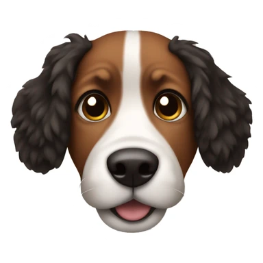 Brown dog  with black long fluffy ears  sticker