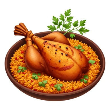 chicken tandoori whole leg  with  tandoori red masala rice sticker