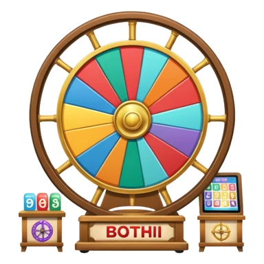 wheel of fortune, large, at booth, no ship wheel sticker