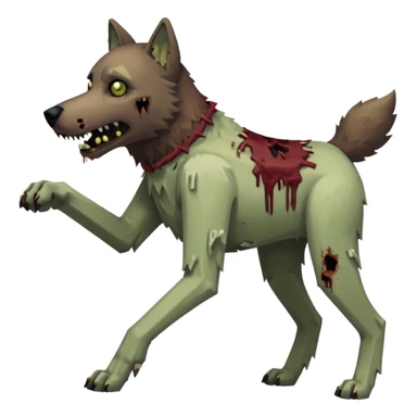 A dog raiding a zombie like minecrafty like a chicken jocky but instead wolf jocky or dog jocky sticker