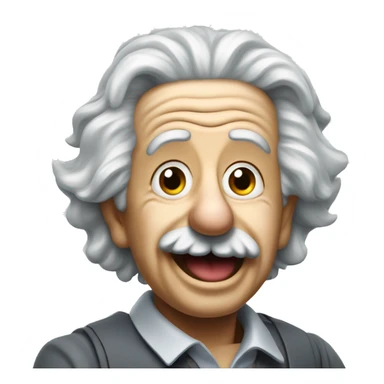 albert einstein with wawing hand and is happy sticker