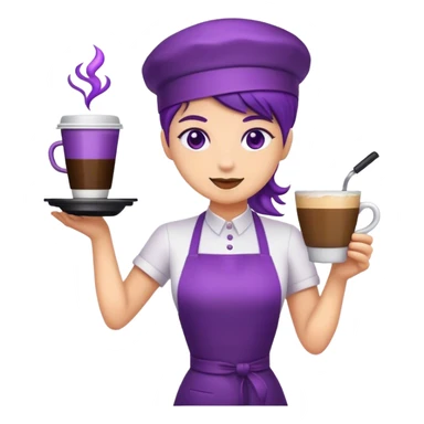 Purple barista sticker