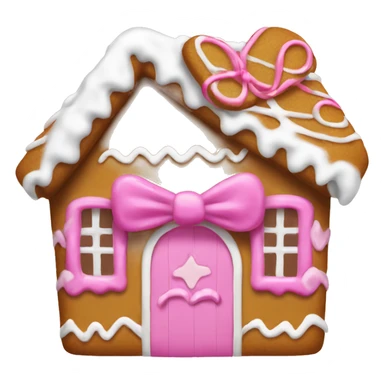 Gingerbread house with a pink bow  sticker