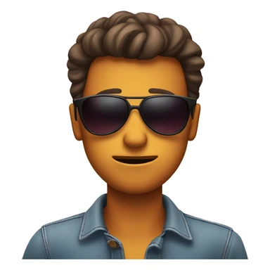 frawning emoji face with heart shaped sunglasses sticker