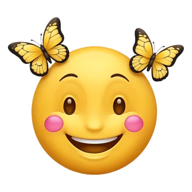 Smiling emoji with butterflies  sticker