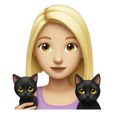 Blonde girl with black cat sticker