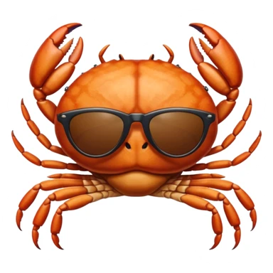 Alaska crab female and male are moving wearing a sunglass and 海港薈 sticker