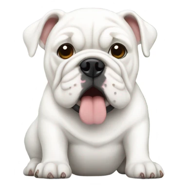 White Bulldog with Christmas tree sticker