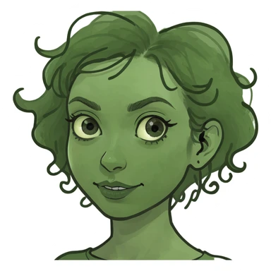 crazy girl with slightly curly hair  sticker