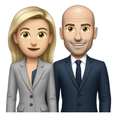 macron avec zidane sticker