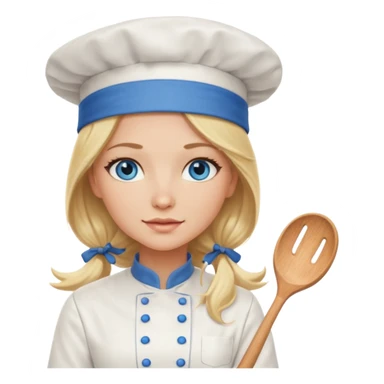 Sexy Long Blonde hair blue eyed female chef sticker