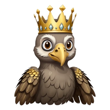 old vulture wearing crown  sticker