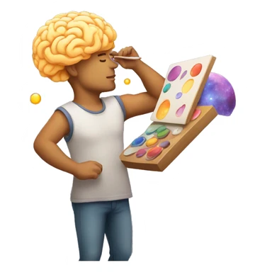 artist with palette, galaxy brain sticker