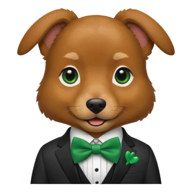 dog with suit and green bow tie sticker