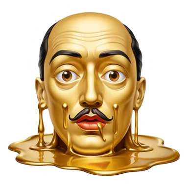Salvador Dali Melting gold SPAM slop lips sticker