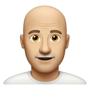 A bald man in the toiletter sticker