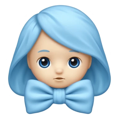 Mache einen coquette emoji ne babyblaue schleife ohne Gesicht nur eine Schleife kein Mensch  sticker