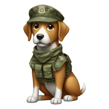 Dog in a military uniform  sticker