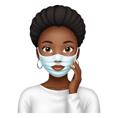 black girl with skincare face mask on  sticker