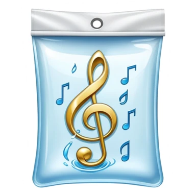 ziplock bag with a treble clef inside sticker