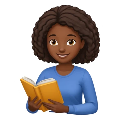 black woman reading a book sticker