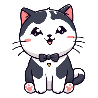 crying tuxedo cat sticker