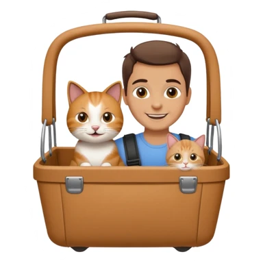 Walker + cat in carrier, Pet Walkers. sticker