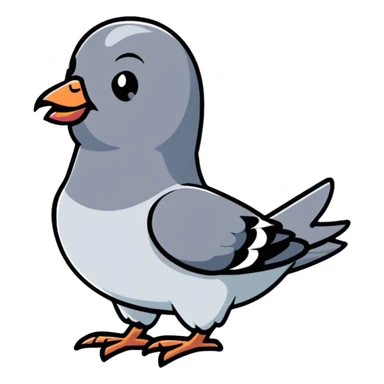 pigeon carefully parking a car in a parking spot sticker