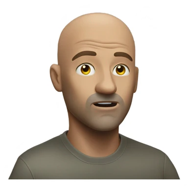 Bald man who is in a tornado  sticker