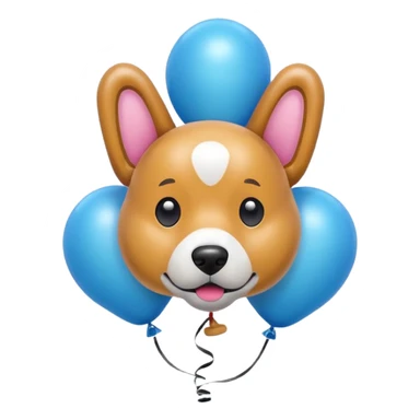 dog shaped flying balloons sticker