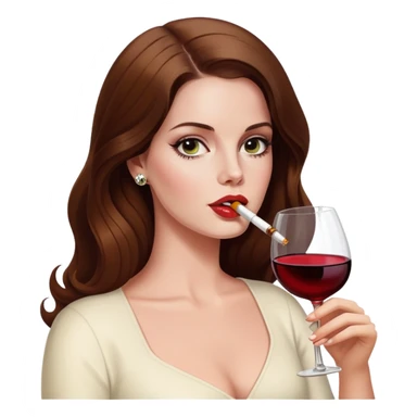 Lana del Rey  is drinking wine and smoking  sticker