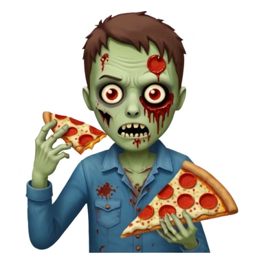 zombie eating pizza slice sticker