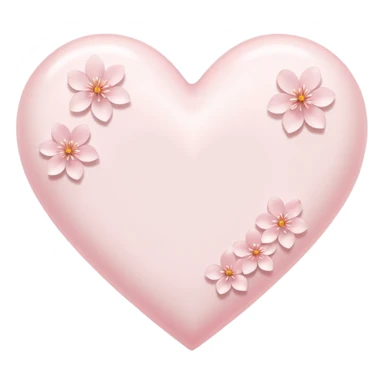 white heart emoji with subtle sakura petal texture sticker