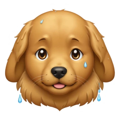 I want an emoji of a goldenretriever who is crying sticker