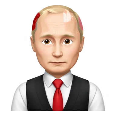 putin in vest with tie sticker